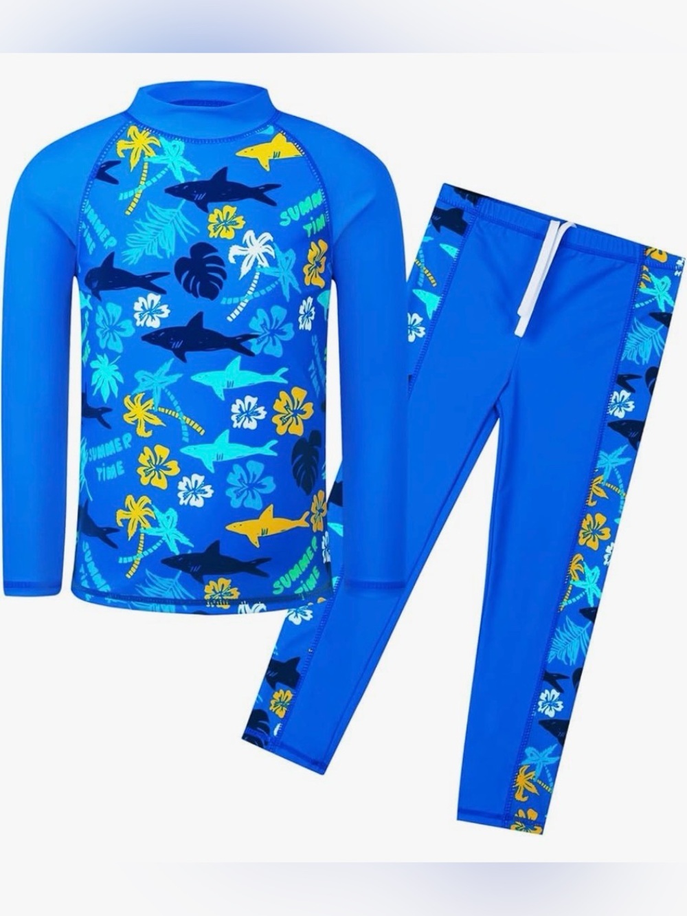 New Kids Rash Guard Swim Set UPF 50+ Long Sleeve 2 Piece with Pants / Size 6/7